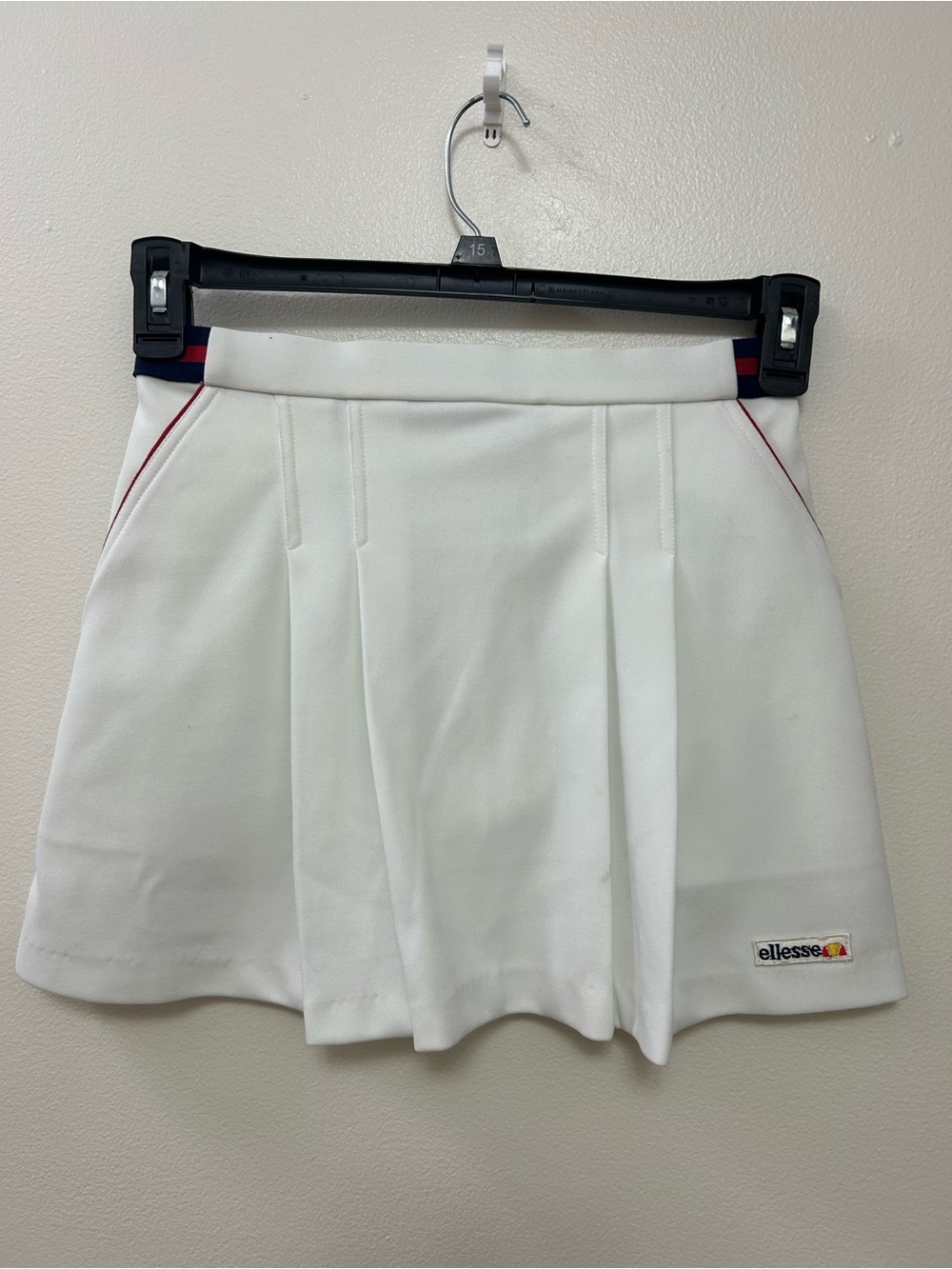 Vintage Ellesse White Pleated Tennis Skirt Size-M